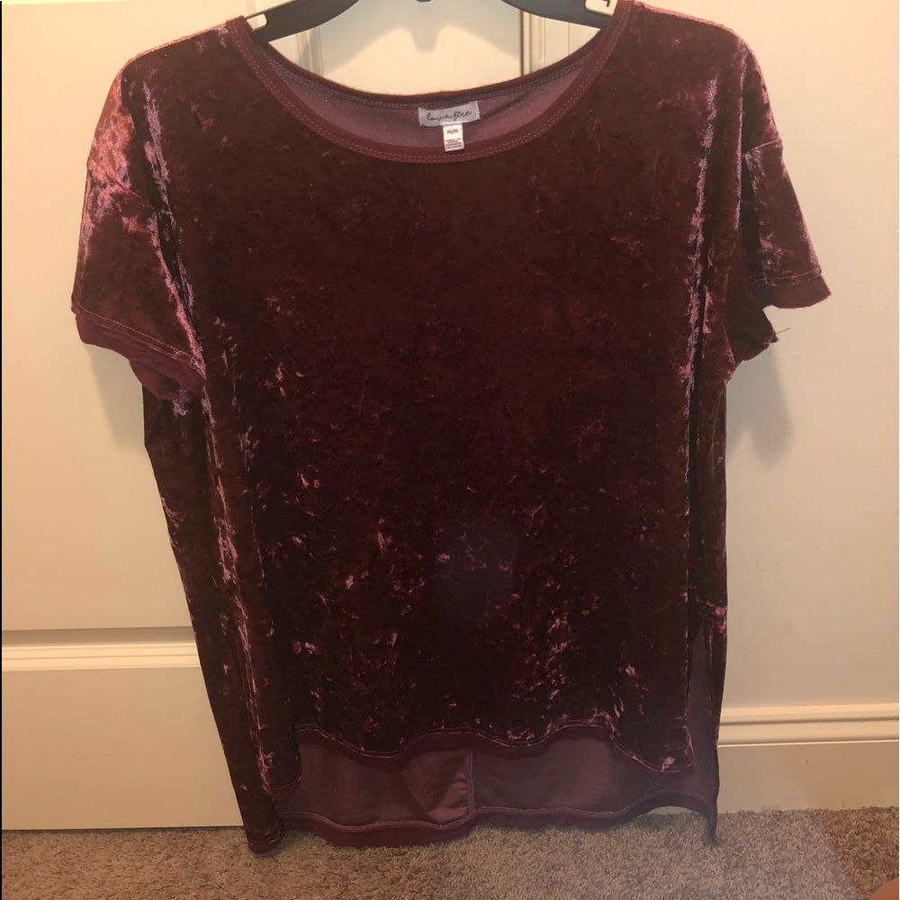 Maroon velvet shirt